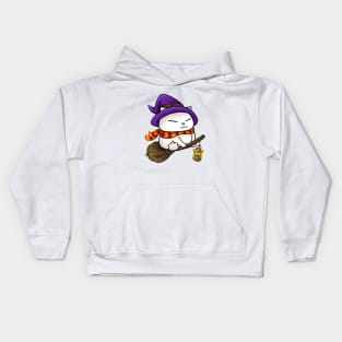 Halloween Cat Witch Kitty Kids Hoodie